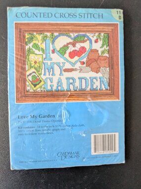 Vintage Candamar Designs Love My Garden Crewel Needlepoint Kit 1994